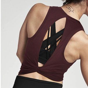 Maroon Crop Athleisure Top